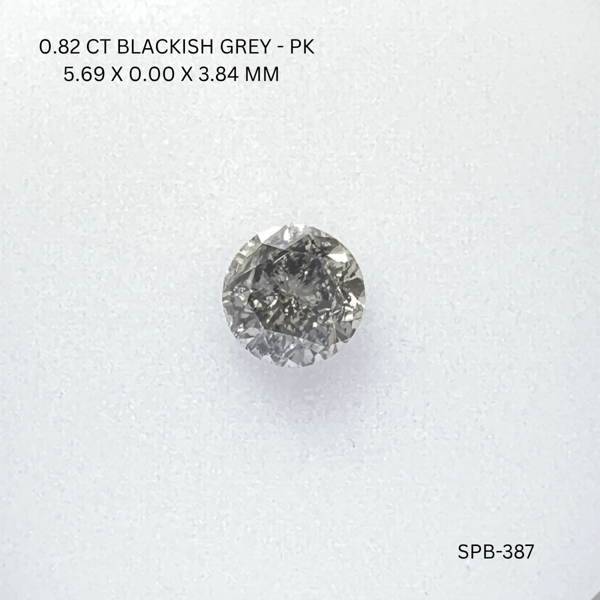 0.82 CT BLACKISH GREY PK ROUND diamond Salt & Pepper
