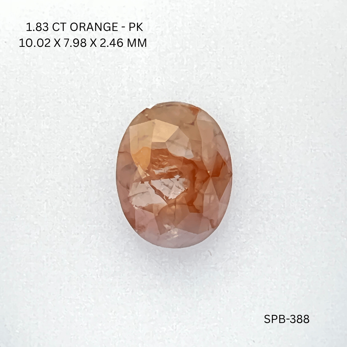 1.83 CT ORANGE PK OVAL diamond Salt & Pepper
