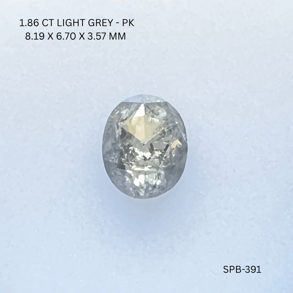 1.86 CT LIGHT GREY PK OVAL diamond Salt & Pepper
