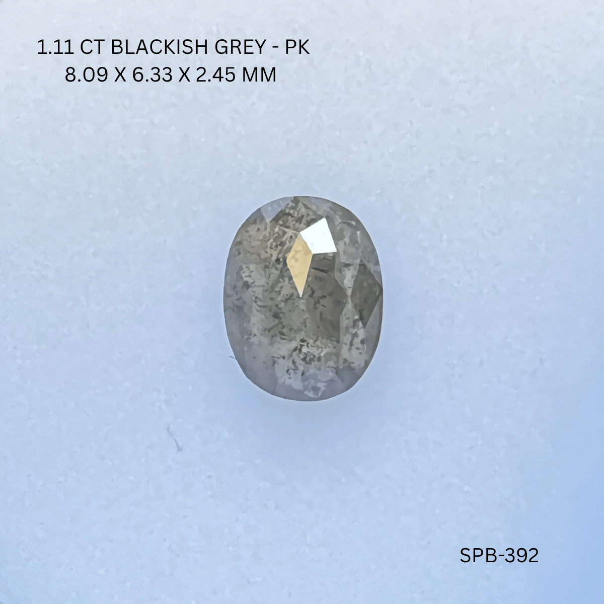 1.11 CT BLACKISH GREY PK OVAL diamond Salt & Pepper