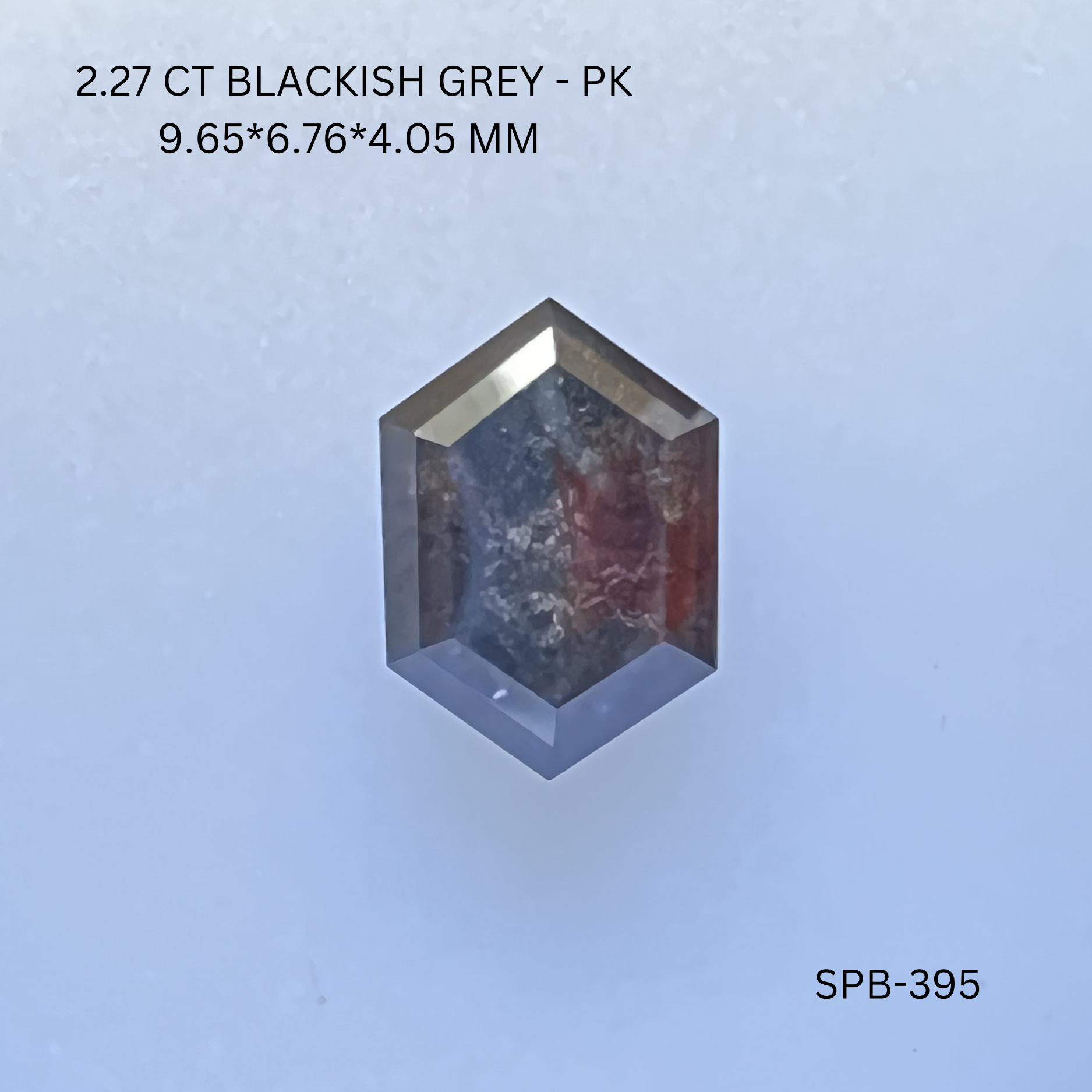 2.27 CT BLACKISH GREY PK HEXAGONAL diamond Salt & Pepper