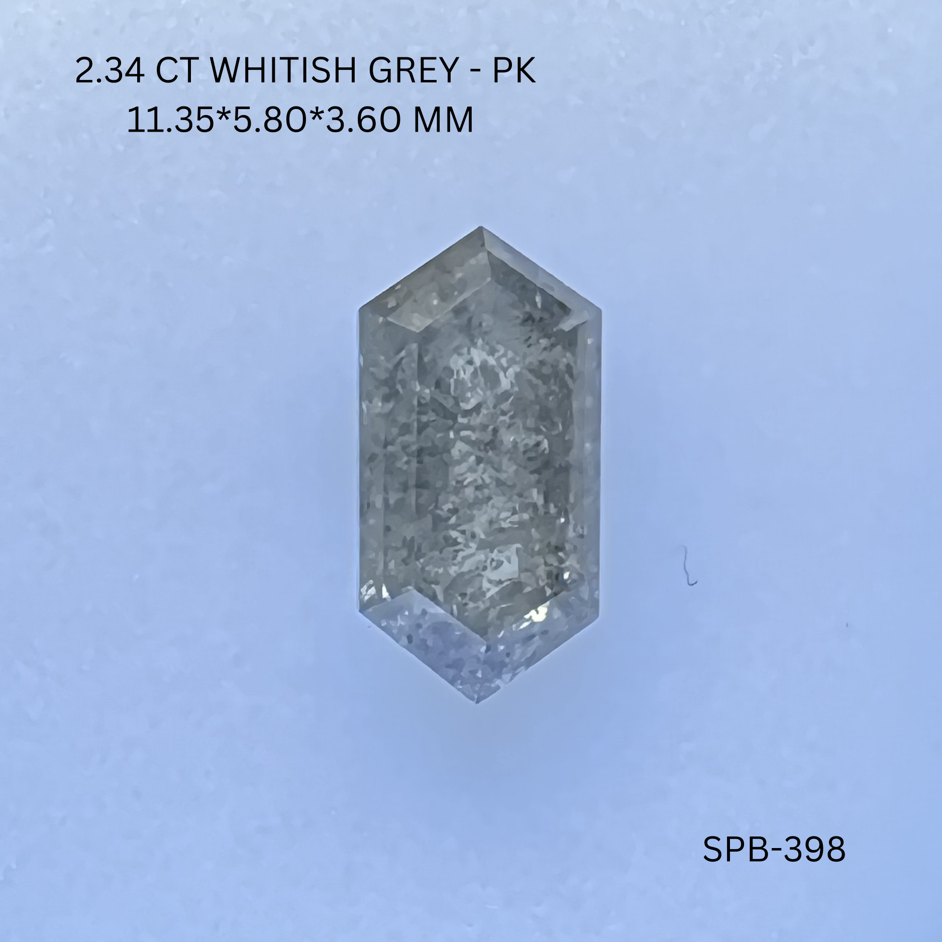 2.34 CT WHITISH GREY PK HEXAGONAL diamond Salt & Pepper