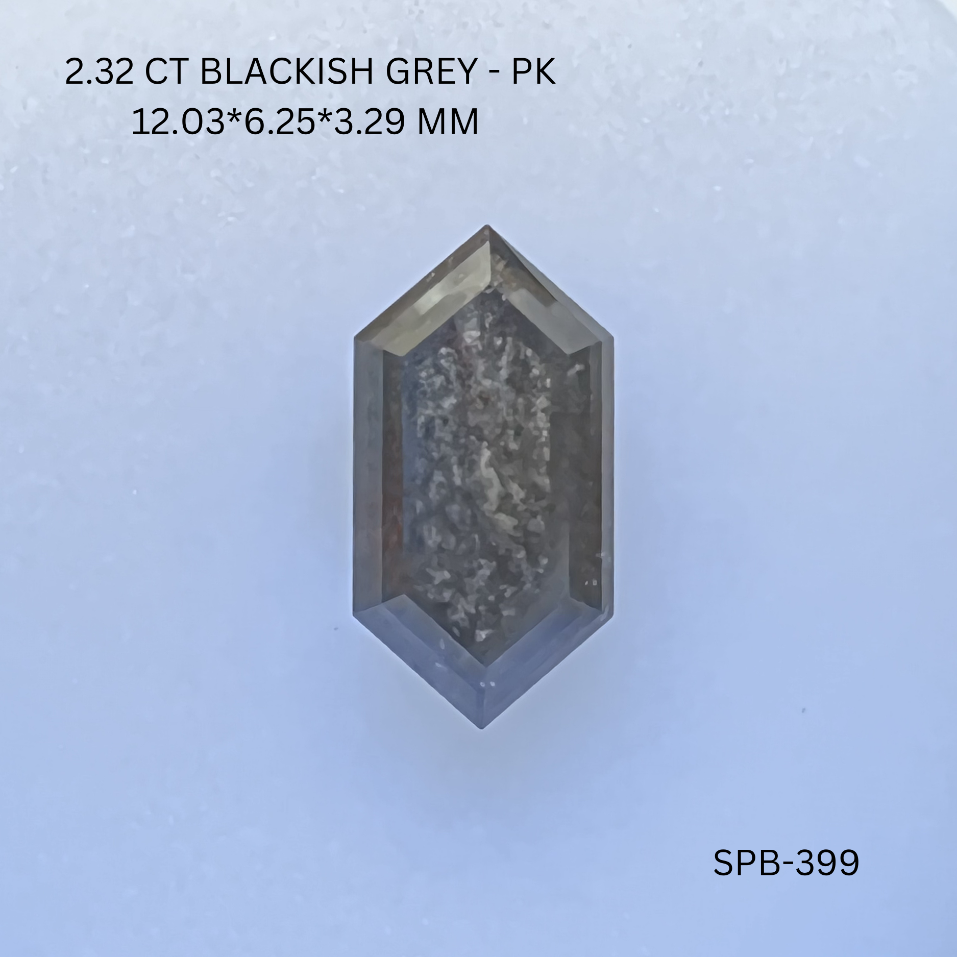 2.32 CT BLACKISH GREY PK HEXAGONAL diamond Salt & Pepper