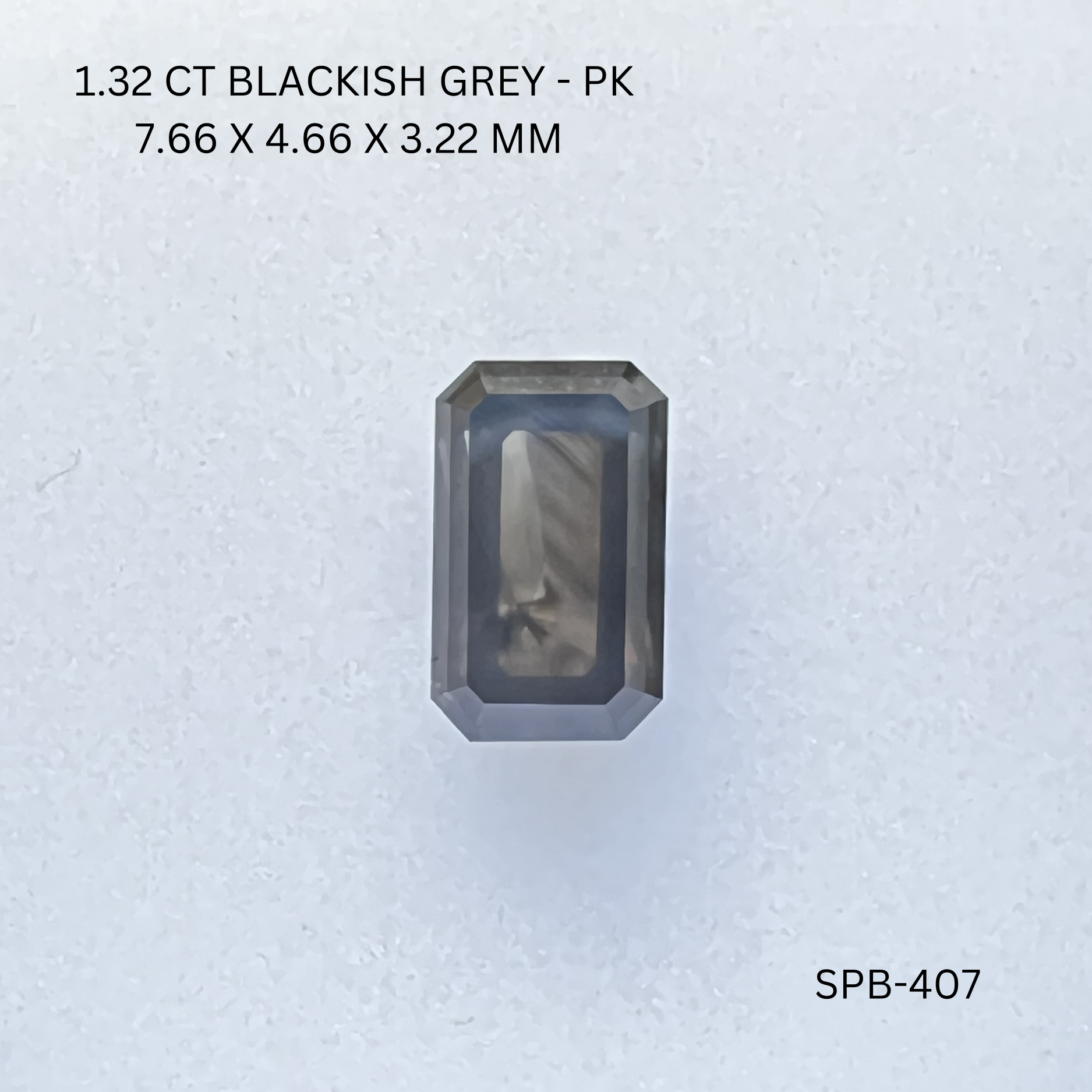 1.32 CT BLACKISH GREY PK EMERALD diamond Salt & Pepper