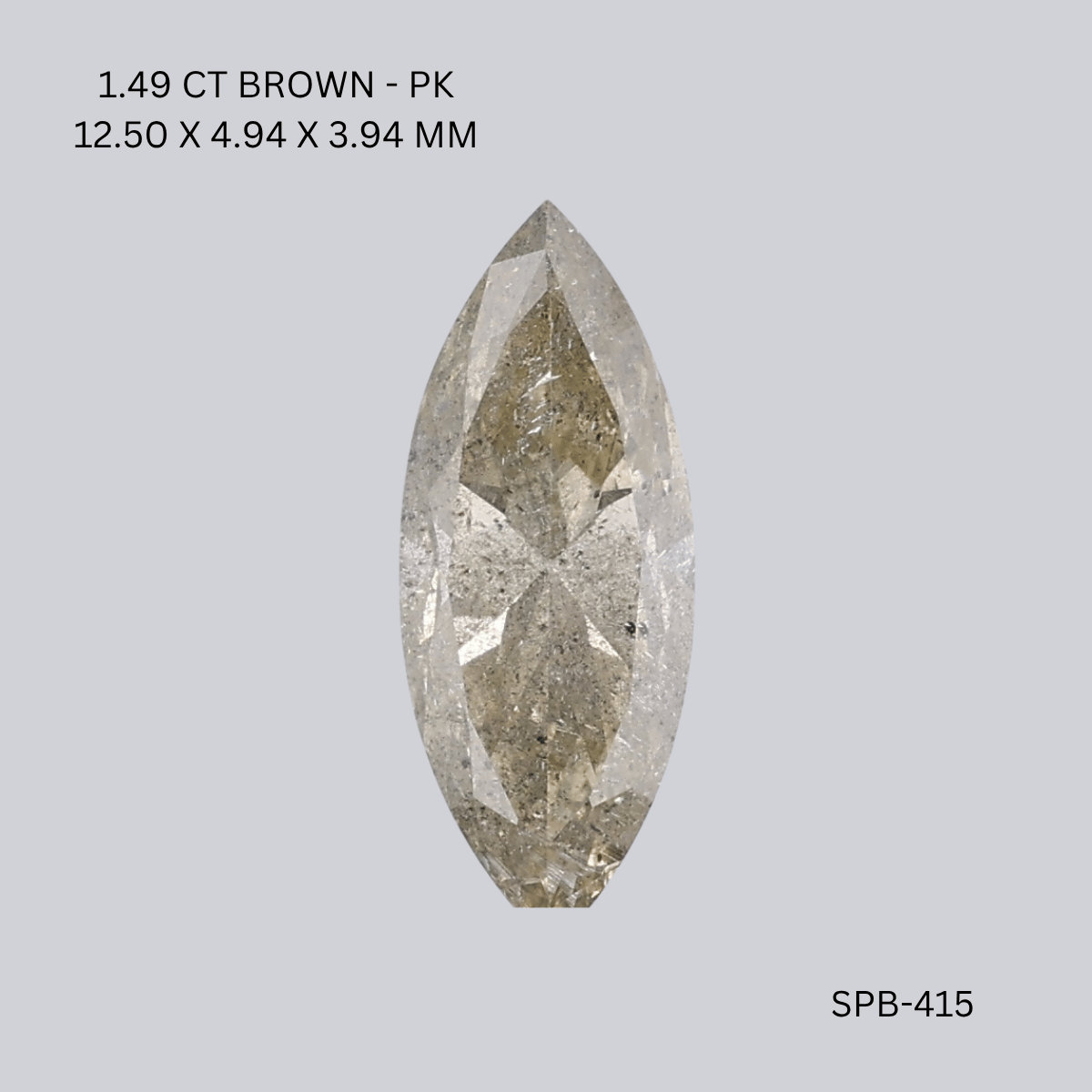 1.49 CT BROWNISH PK MARQUISE diamond Salt & Pepper