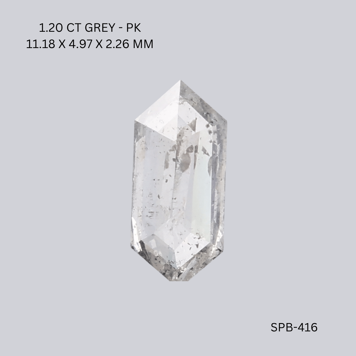 1.20 CT GREY PK HEXAGONAL diamond Salt & Pepper