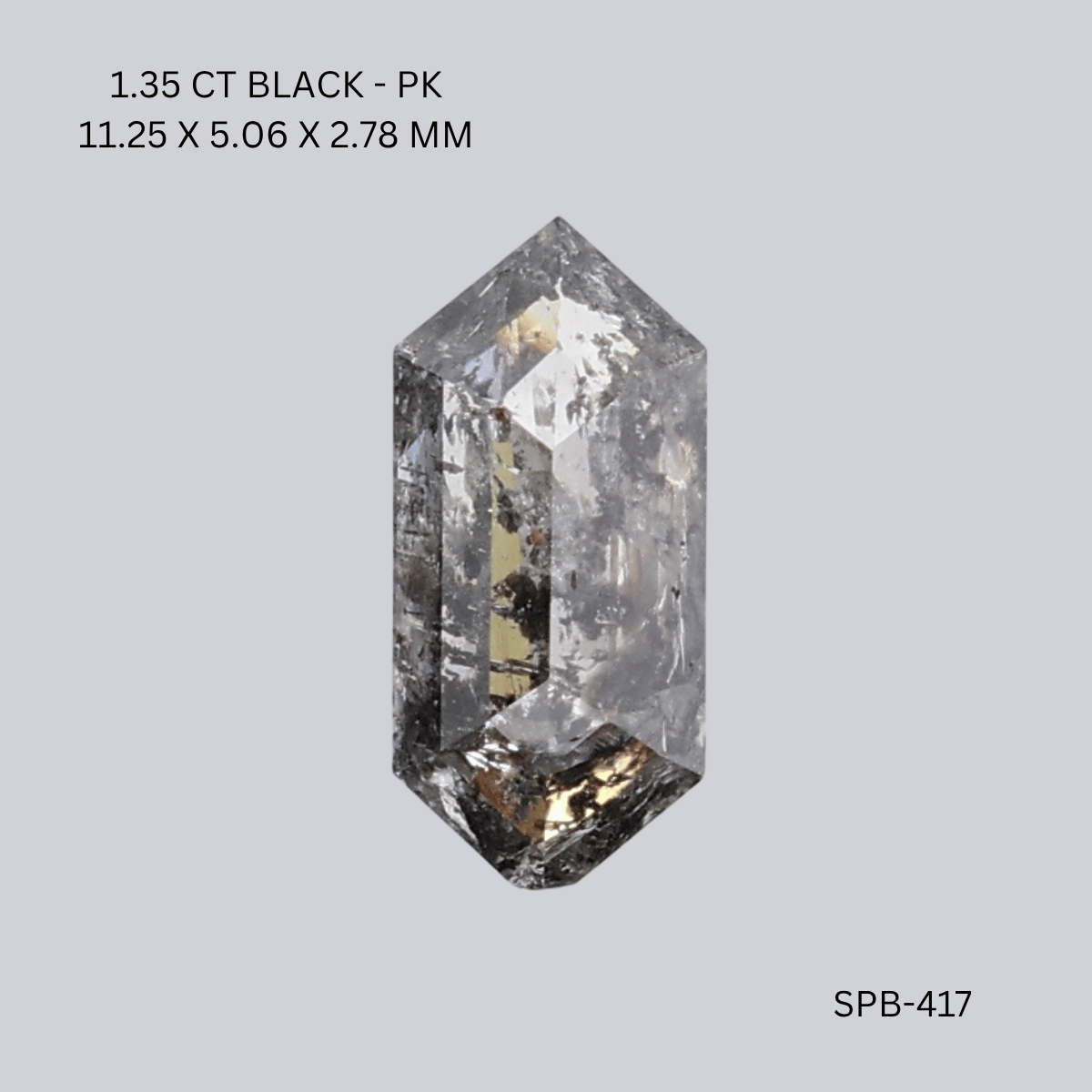 1.35 CT BLACK PK HEXAGONAL diamond Salt & Pepper