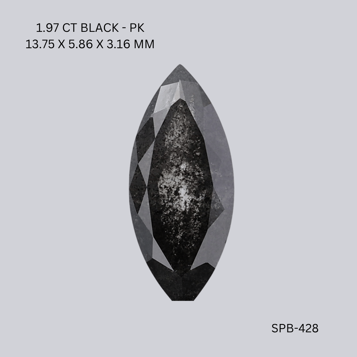 1.97 CT BLACK PK MARQUISE diamond Salt & Pepper
