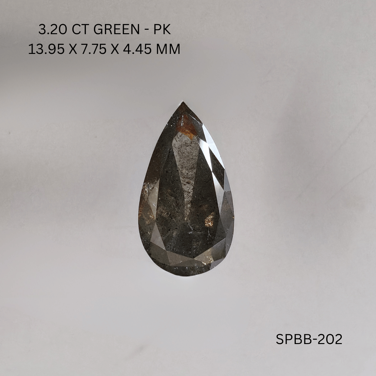 3.20 CT H PK PEAR diamond Salt & Pepper