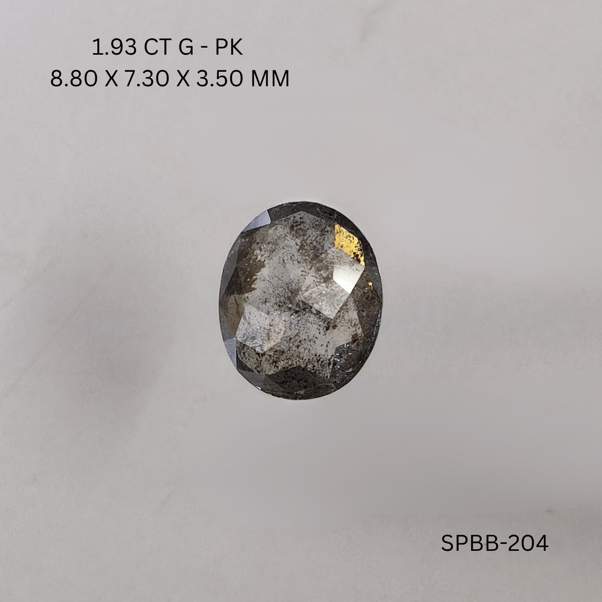 1.93 CT F PK OVAL diamond Salt & Pepper