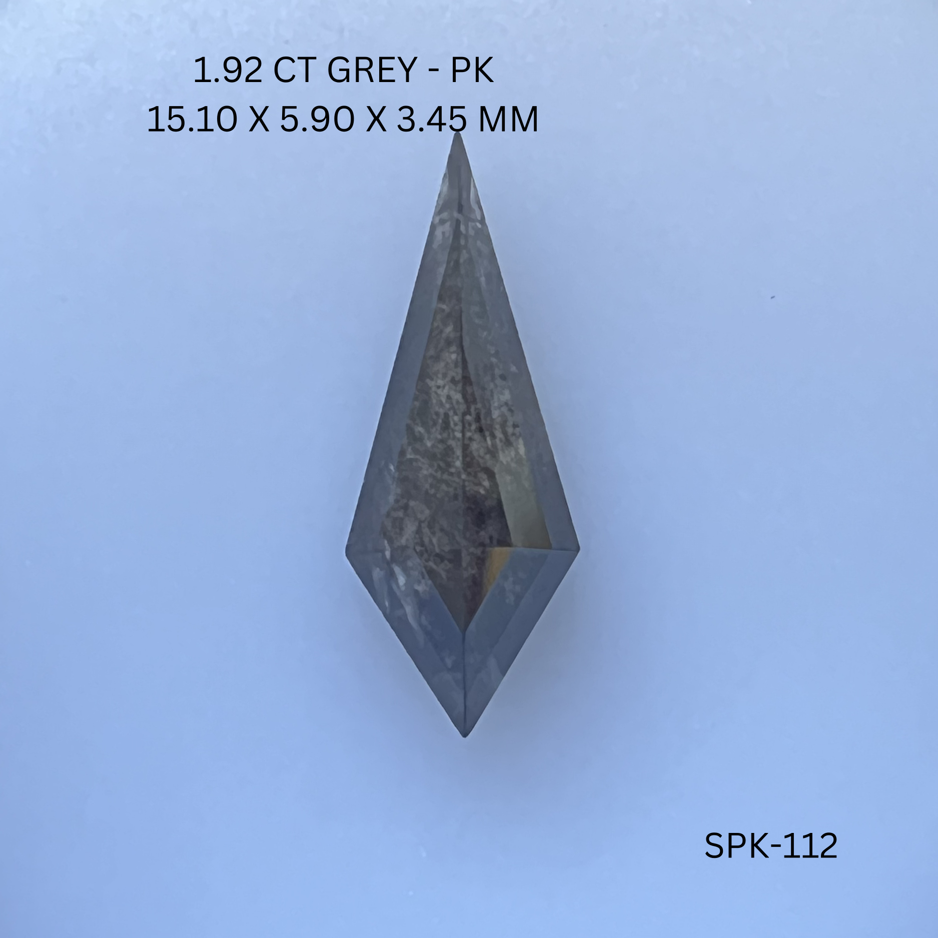 1.92CT Grey Kite Natural Salt and Pepper Diamond 15.1*5.9*3.45MM