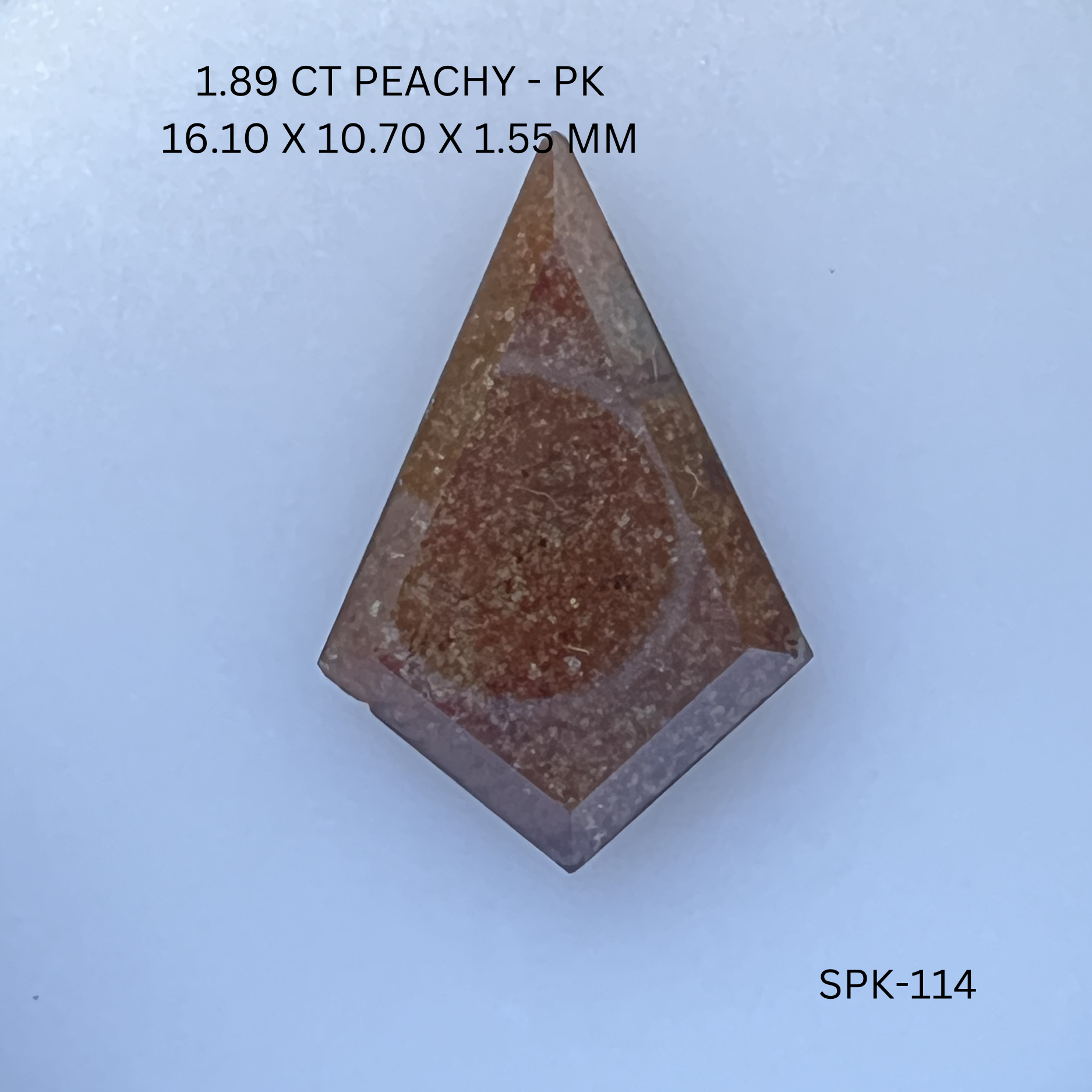 1.89CT Peachy Kite Natural Salt and Pepper Diamond 16.1*10.7*1.55MM