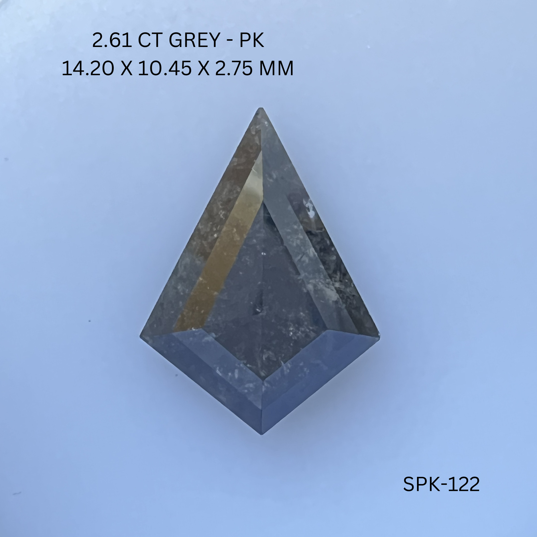 2.61CT Grey Kite Natural Salt and Pepper Diamond 14.2*10.45*2.75MM