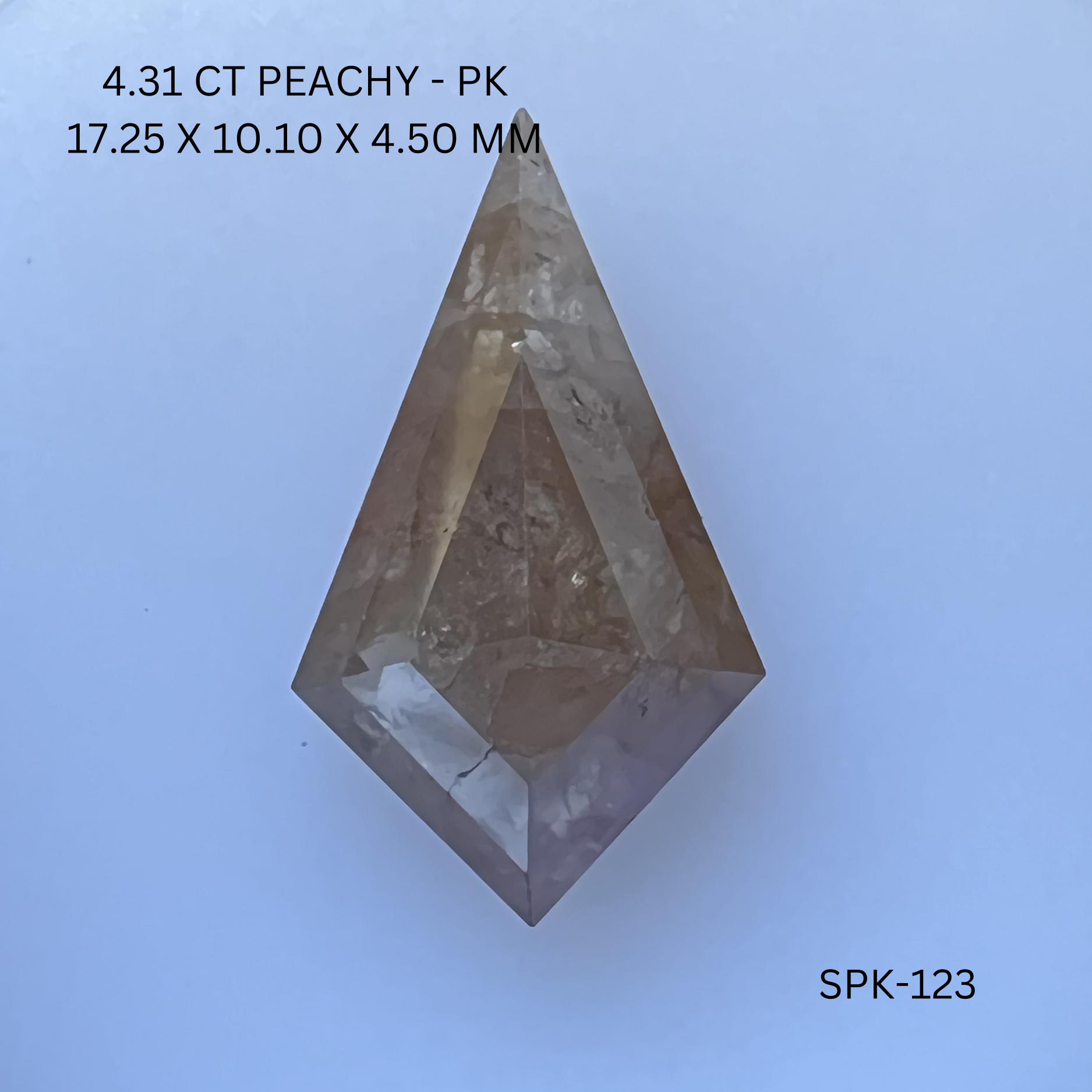 4.31CT Peachy Kite Natural Salt and Pepper Diamond 17.25*10.1*4.5MM