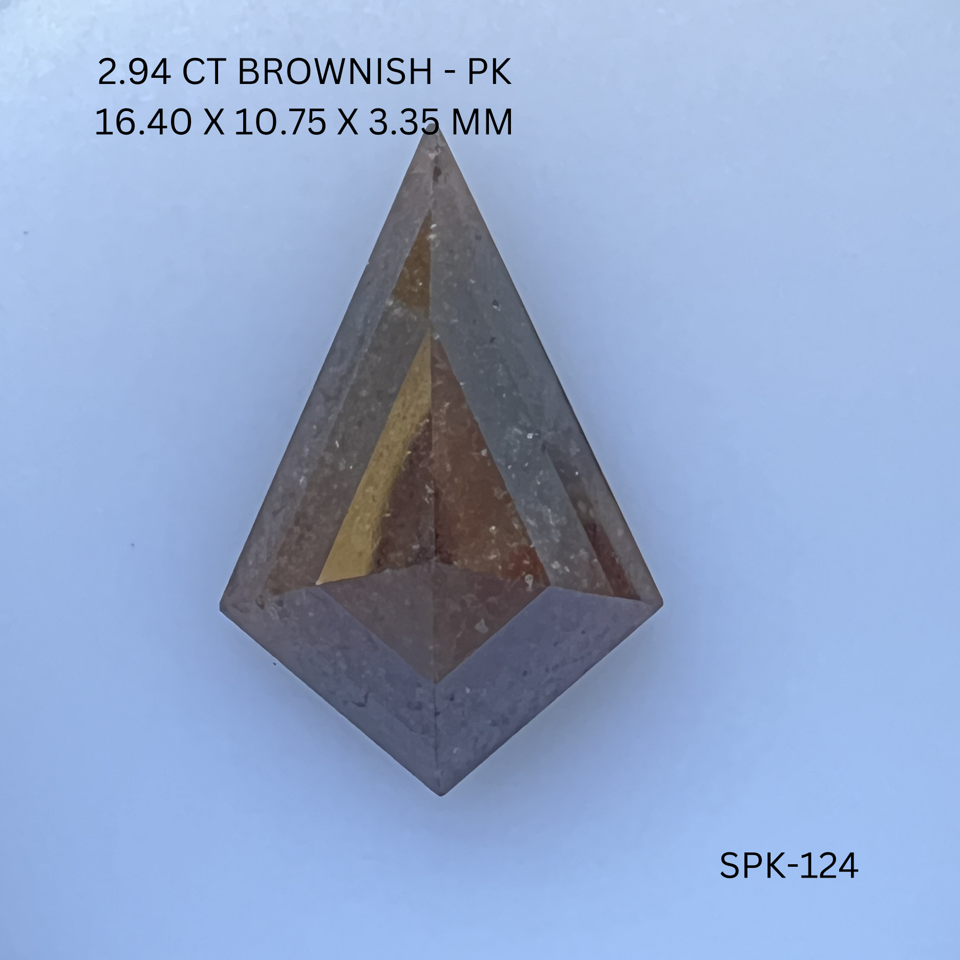 2.15CT Brownish Kite Natural Salt and Pepper Diamond 16.4*10.75*3.35MM