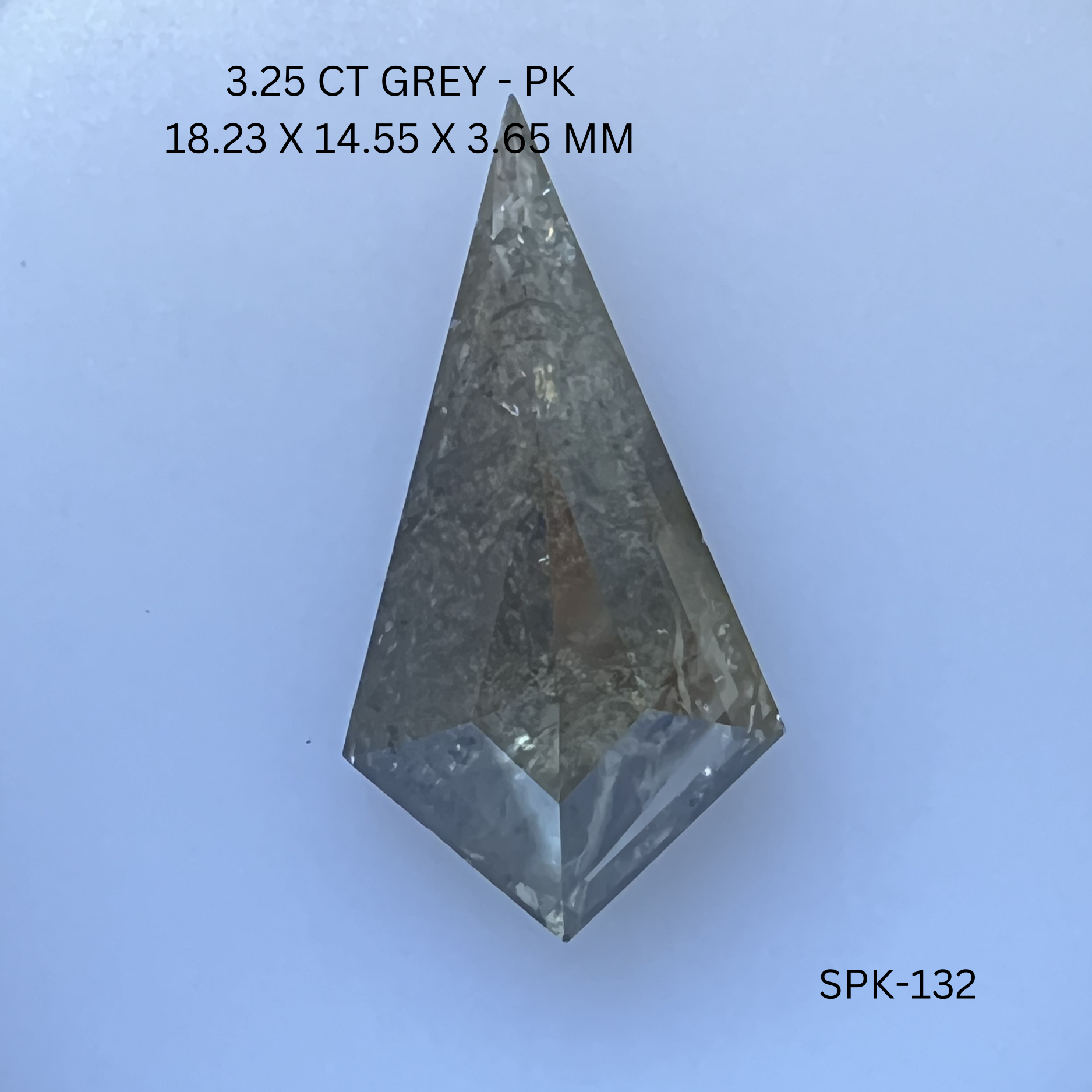 3.25CT Grey Kite Natural Salt and Pepper Diamond 18.23*14.55*3.65MM