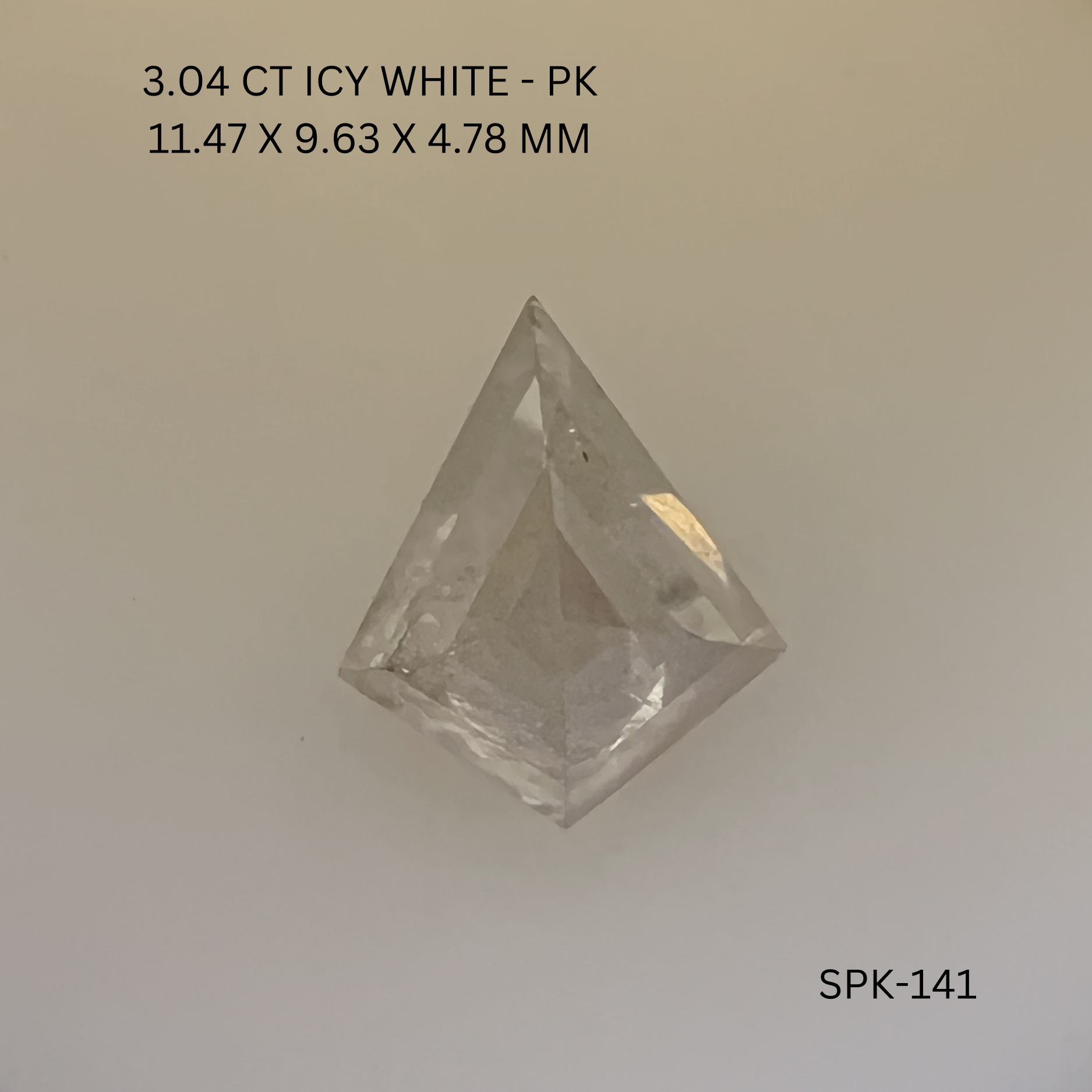 3.04CT Icy White Kite Natural Salt and Pepper Diamond 11.47*9.63*4.78MM