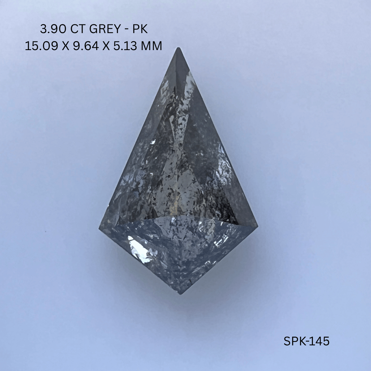 3.90CT Grey Kite Natural Salt and Pepper Diamond 15.09*9.64*5.13MM