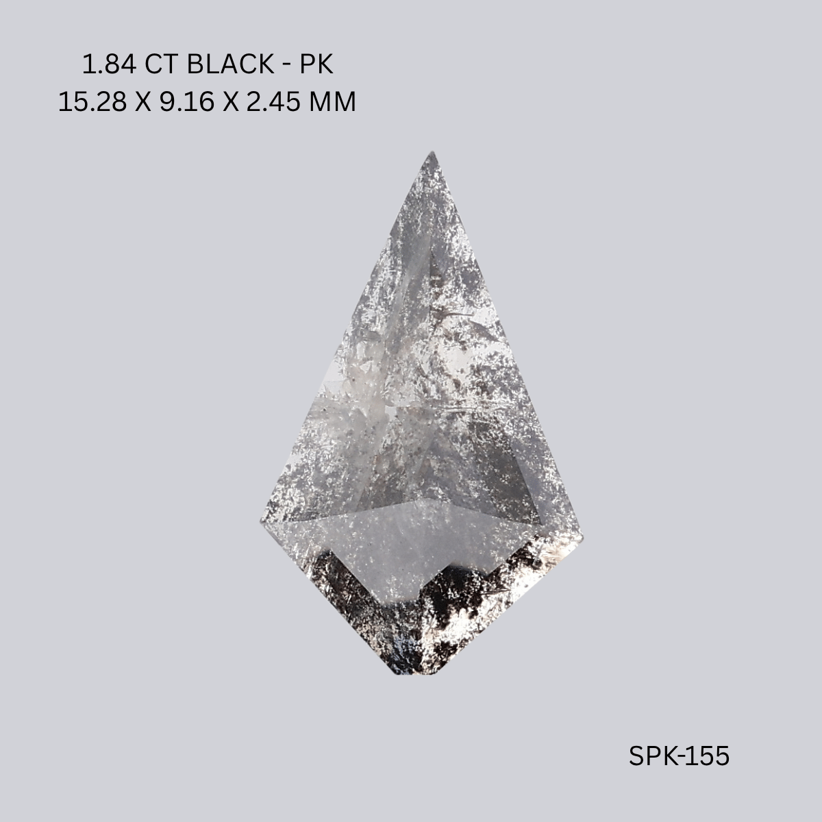 1.84 CT BLACK PK KITE diamond Salt & Pepper