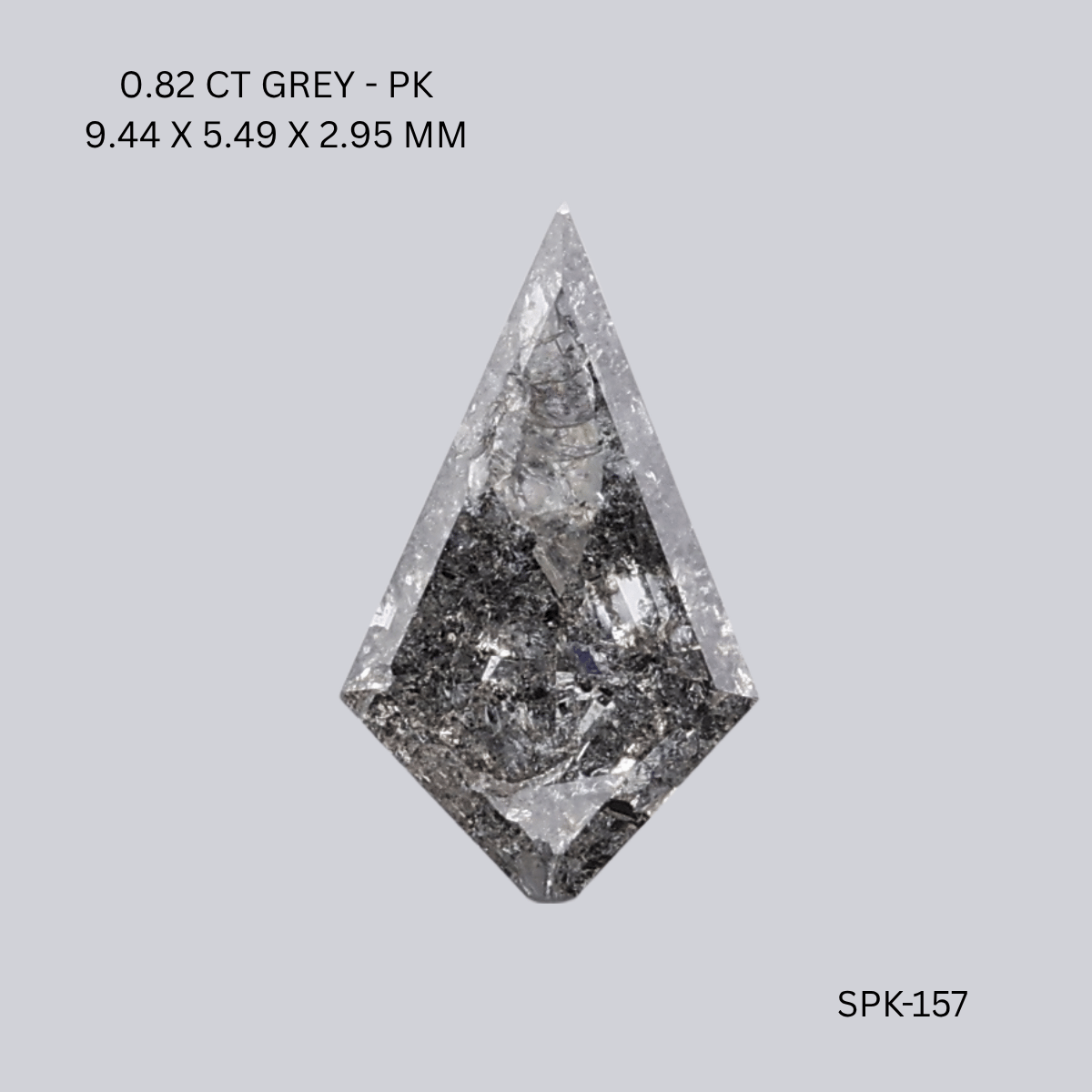0.82 CT GREY PK KITE diamond Salt & Pepper