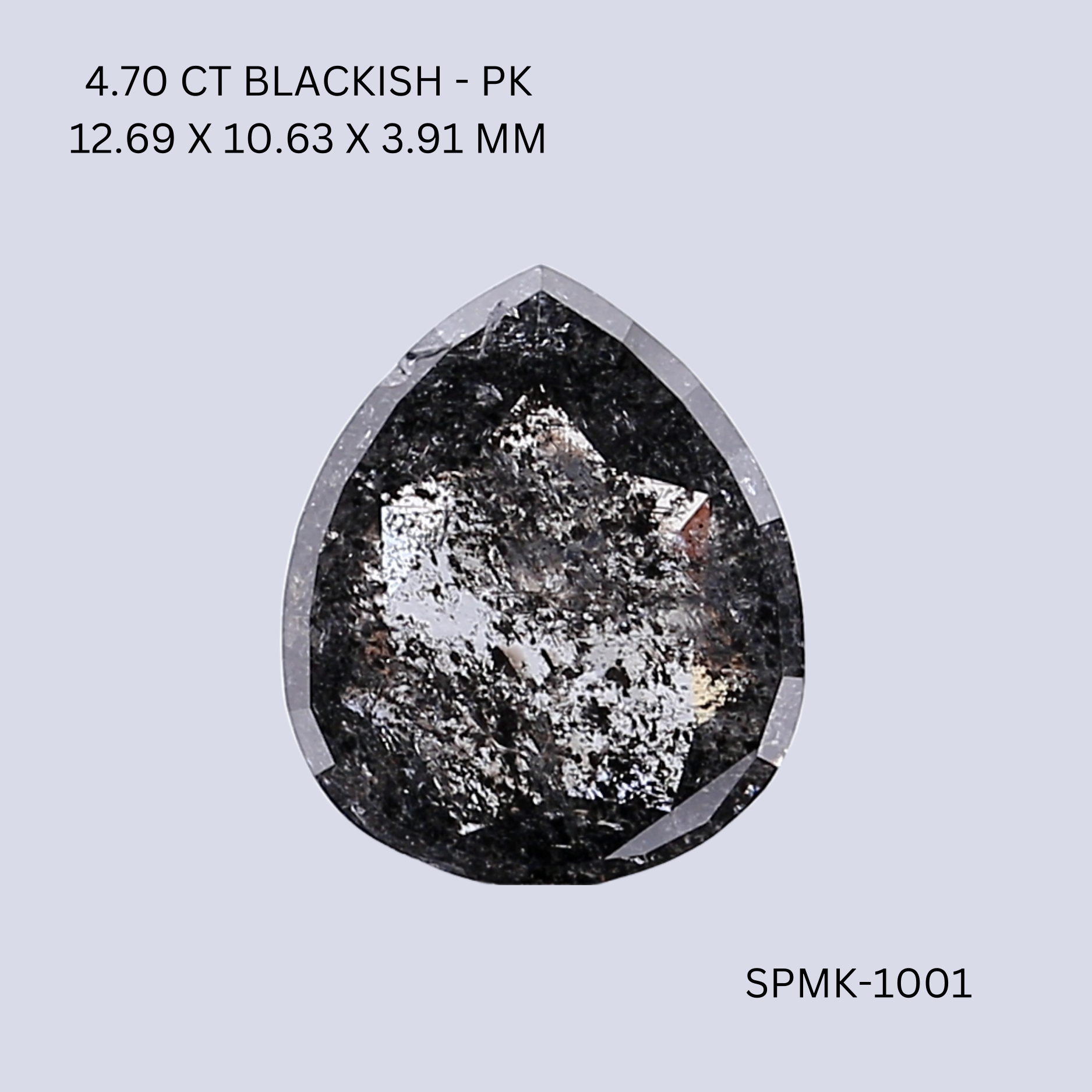 4.70 CT BLACKISH PK PEAR diamond Fancy Shape