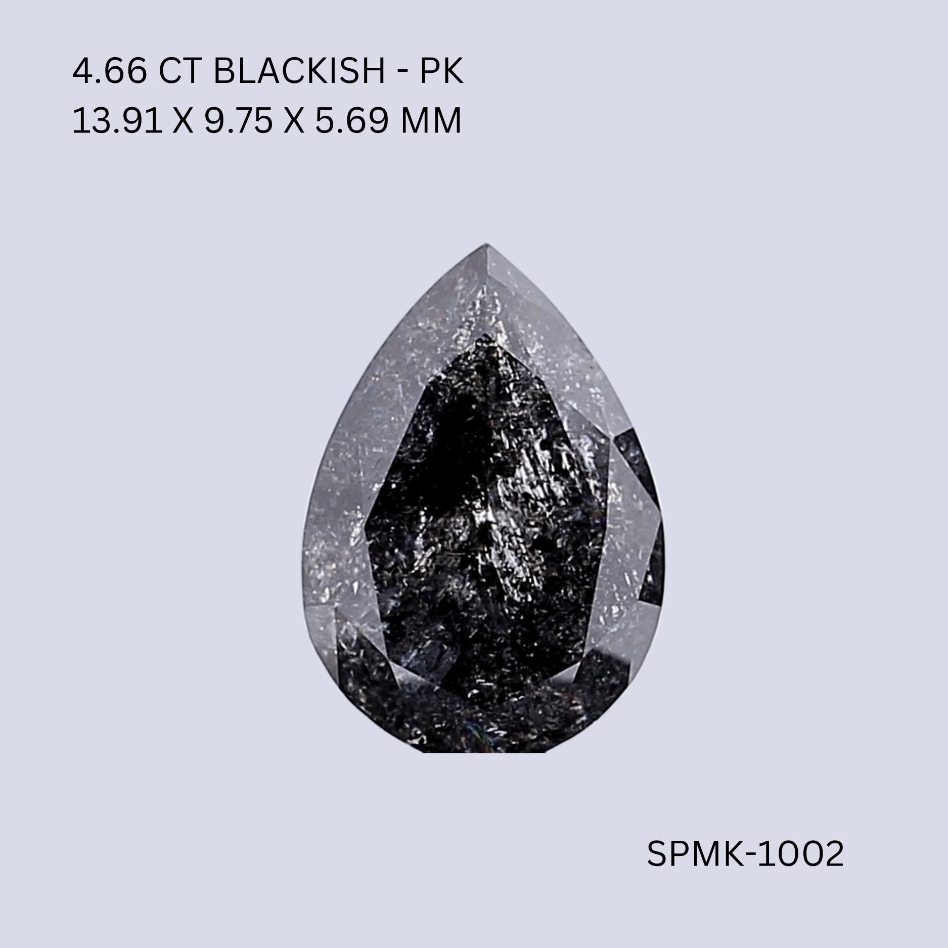 4.66 CT BLACKISH PK PEAR diamond Fancy Shape