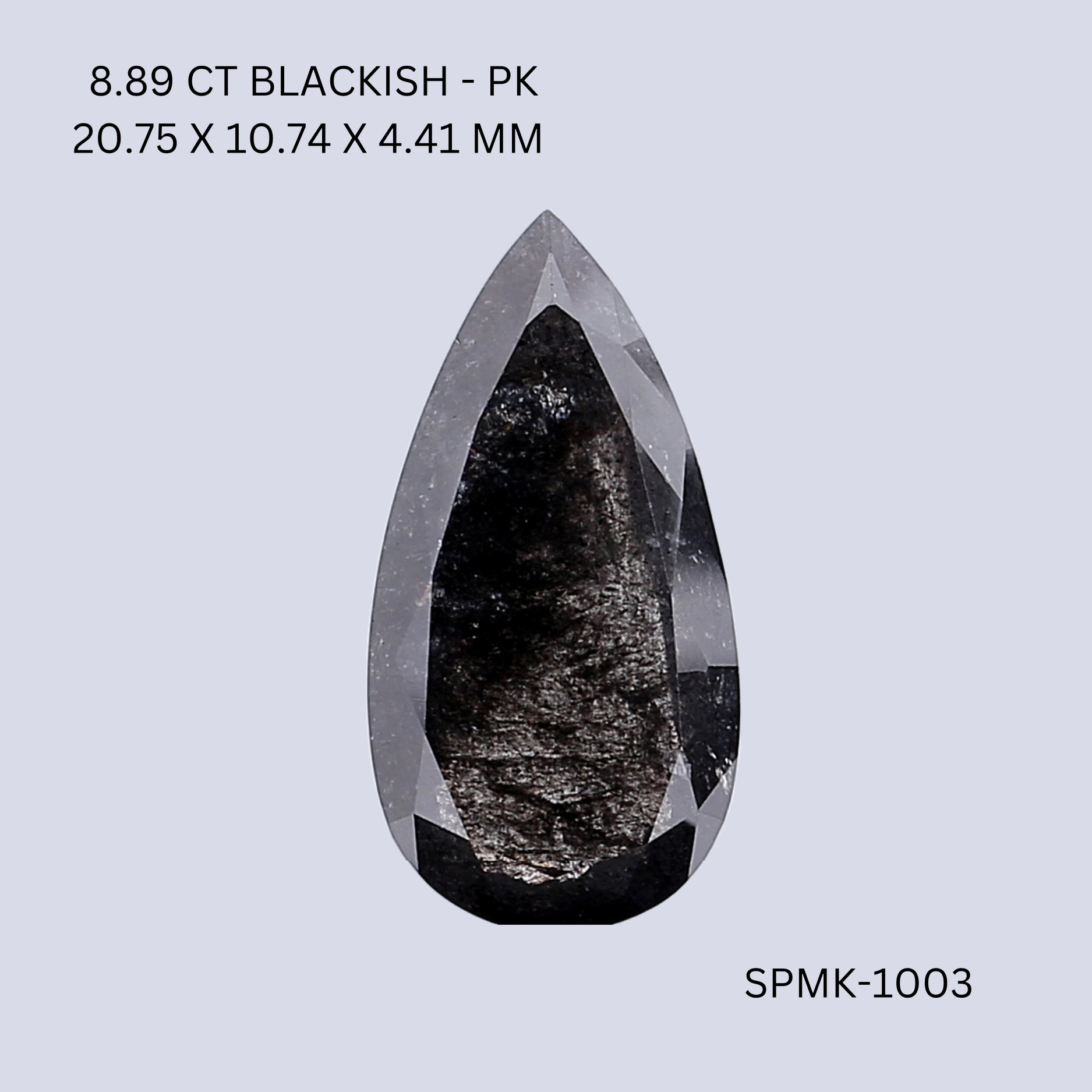 8.89 CT BLACKISH PK PEAR diamond Fancy Shape