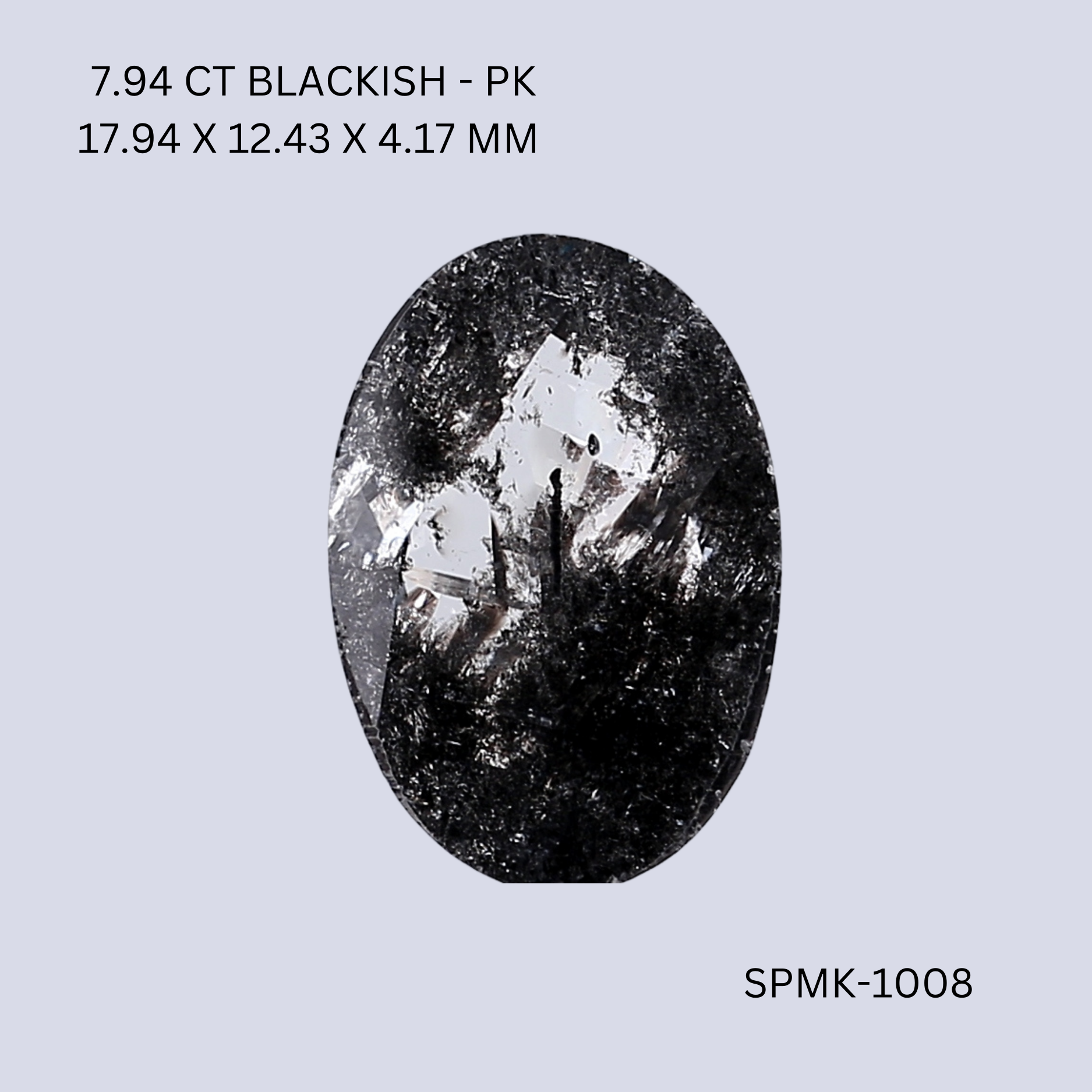 7.94 CT BLACKISH PK OVAL diamond Fancy Shape
