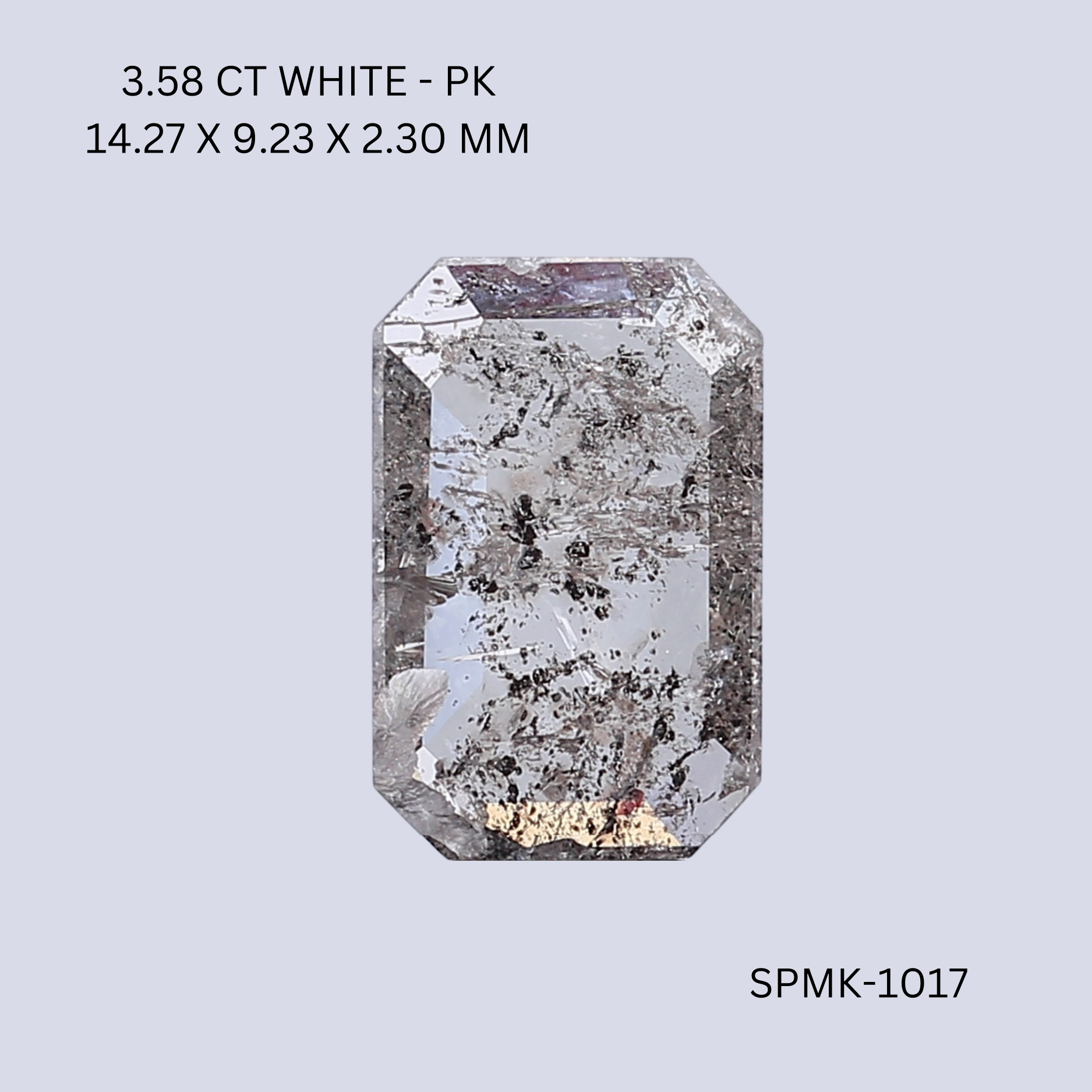 3.58 CT WHITE PK EMERALD diamond Fancy Shape
