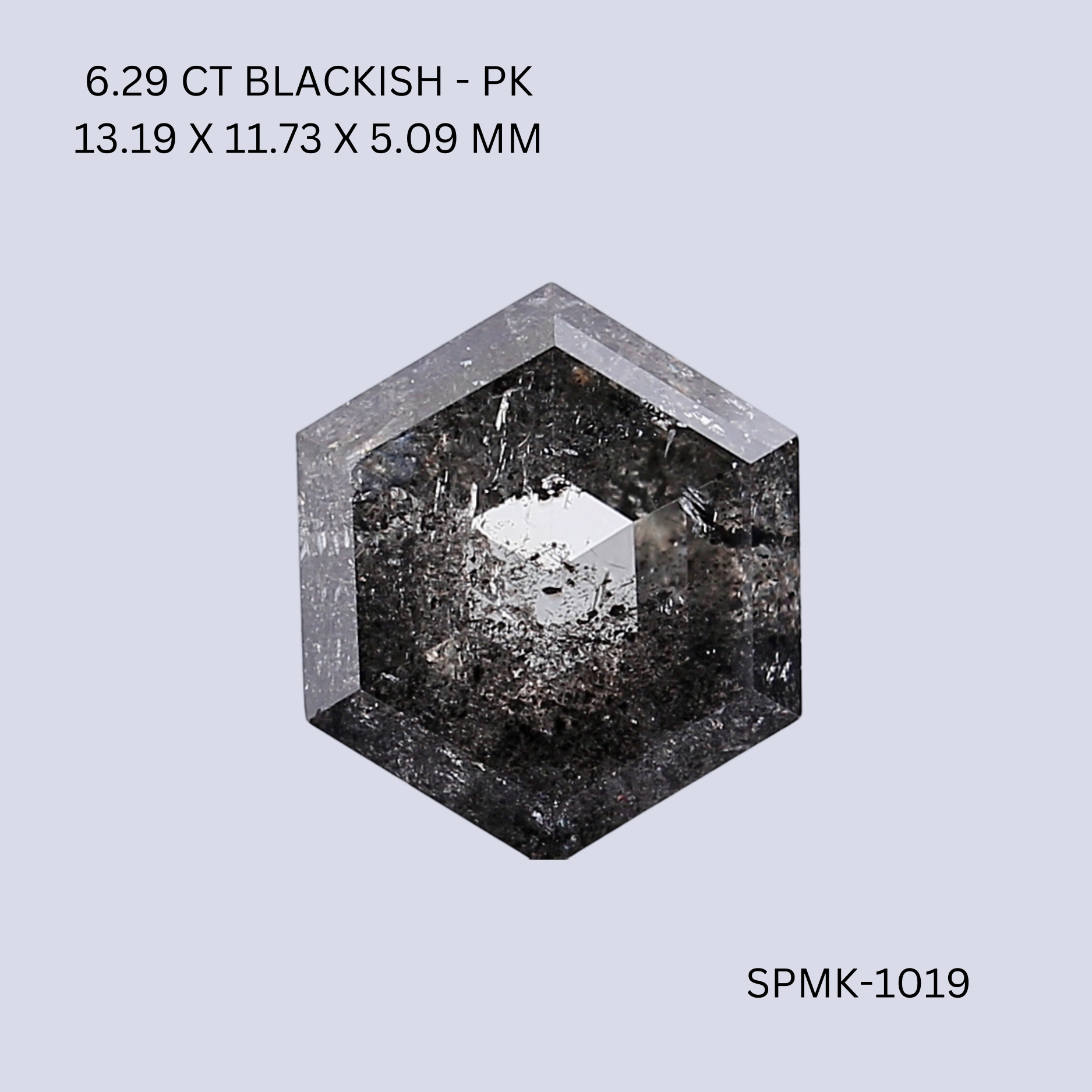6.29 CT BLACKISH PK HEXAGONAL diamond Fancy Shape