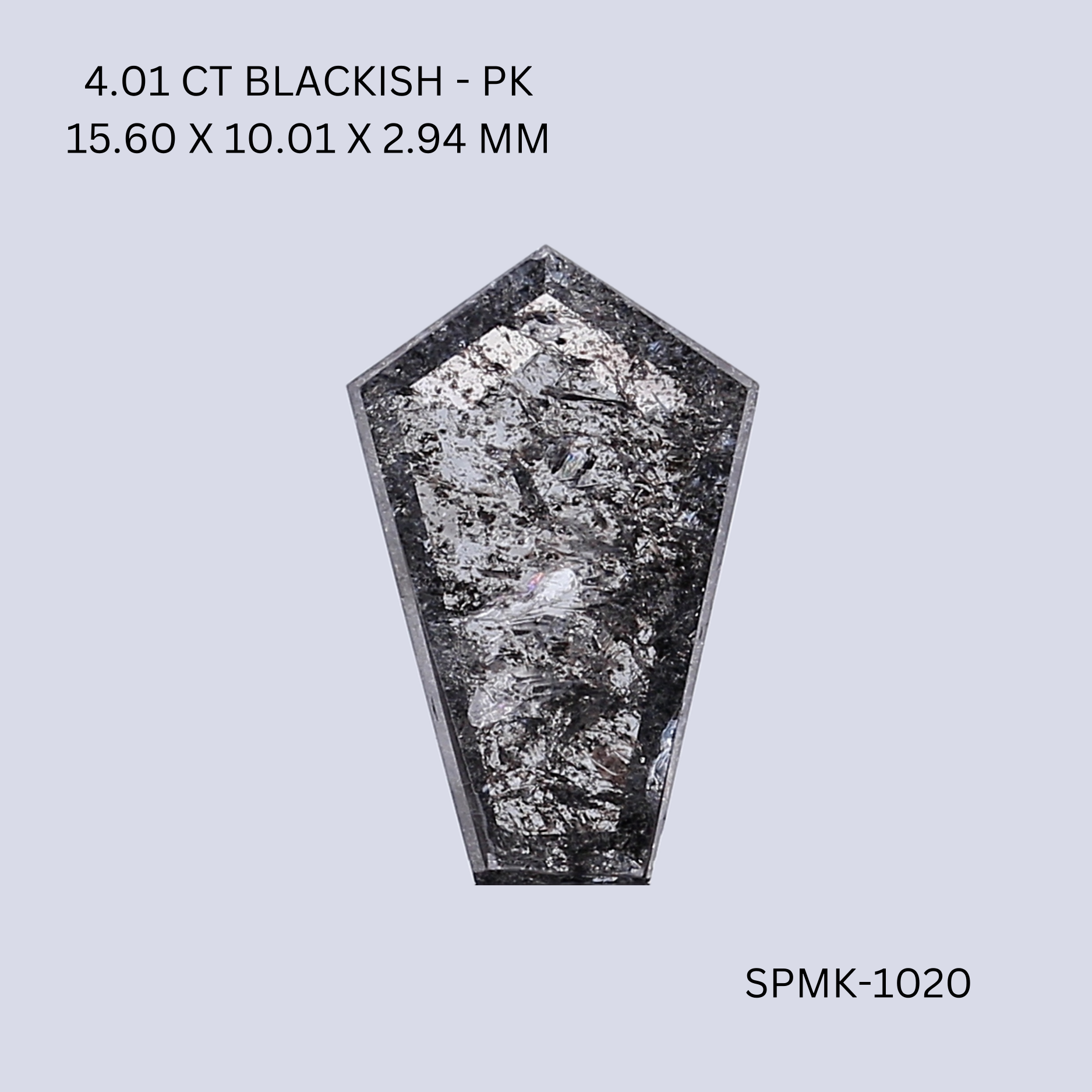 4.01 CT BLACKISH PK SHIELD diamond Fancy Shape