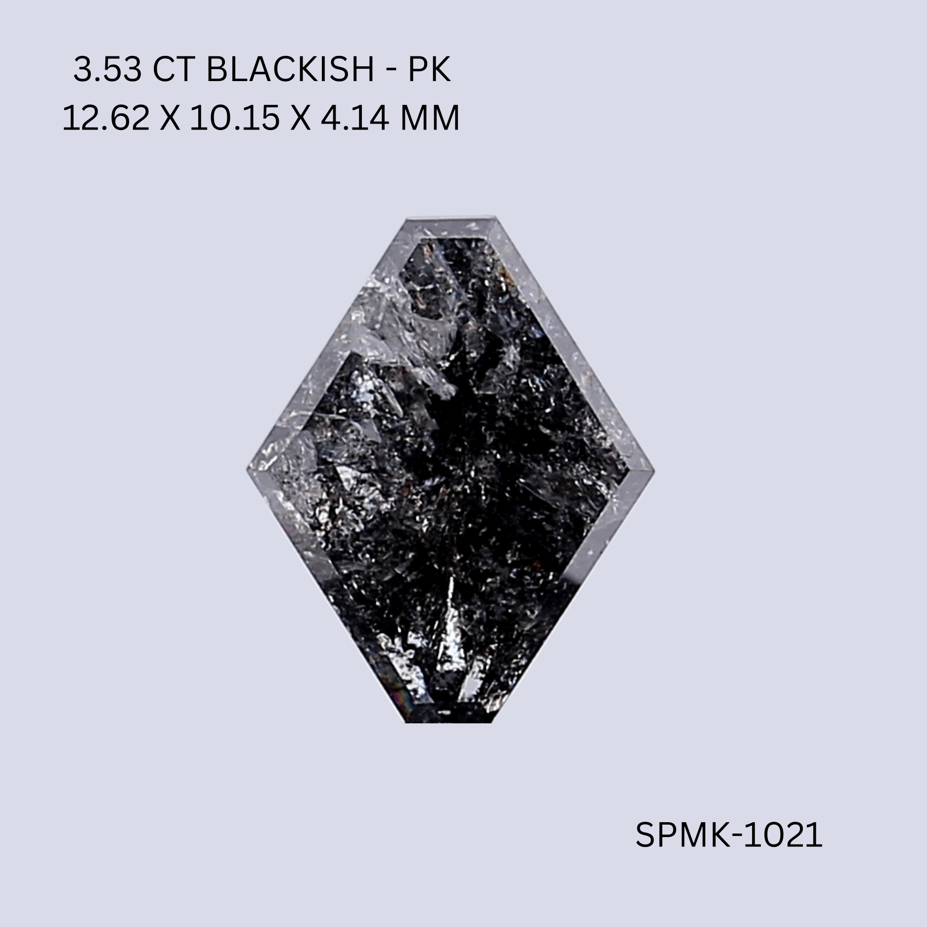 3.53 CT BLACKISH PK LOZENGE diamond Fancy Shape