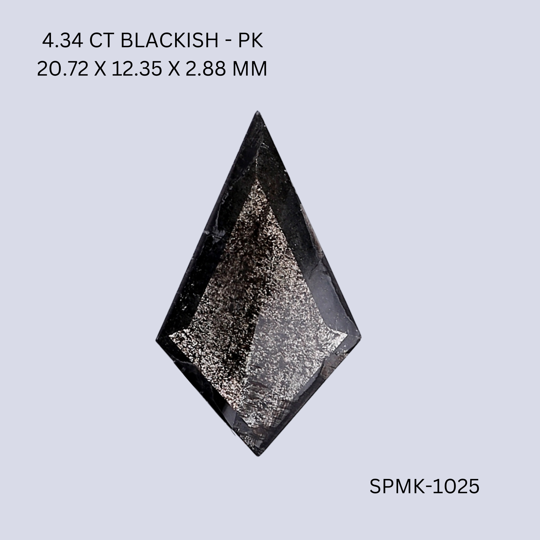 4.35 CT BLACKISH PK KITE diamond Fancy Shape