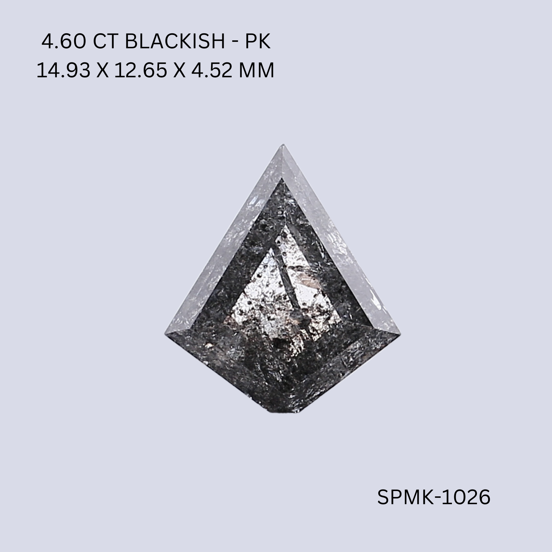 4.60 CT BLACKISH PK KITE diamond Fancy Shape